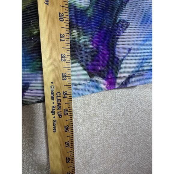 Berek Women Large Blue Green Sheer Cropped Open Front Long Sleeve Holiday Jacket - Picture 6 of 8